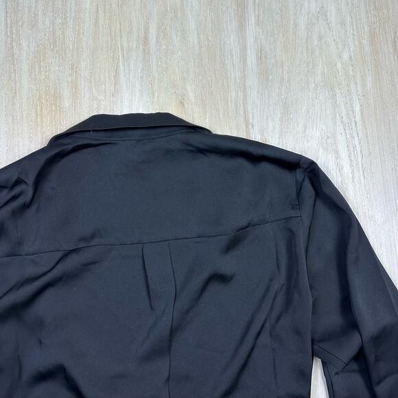 BCBGeneration Wrap Long Sleeve Femme Coquette Color Accent Tie Blouse Large - Picture 7 of 13